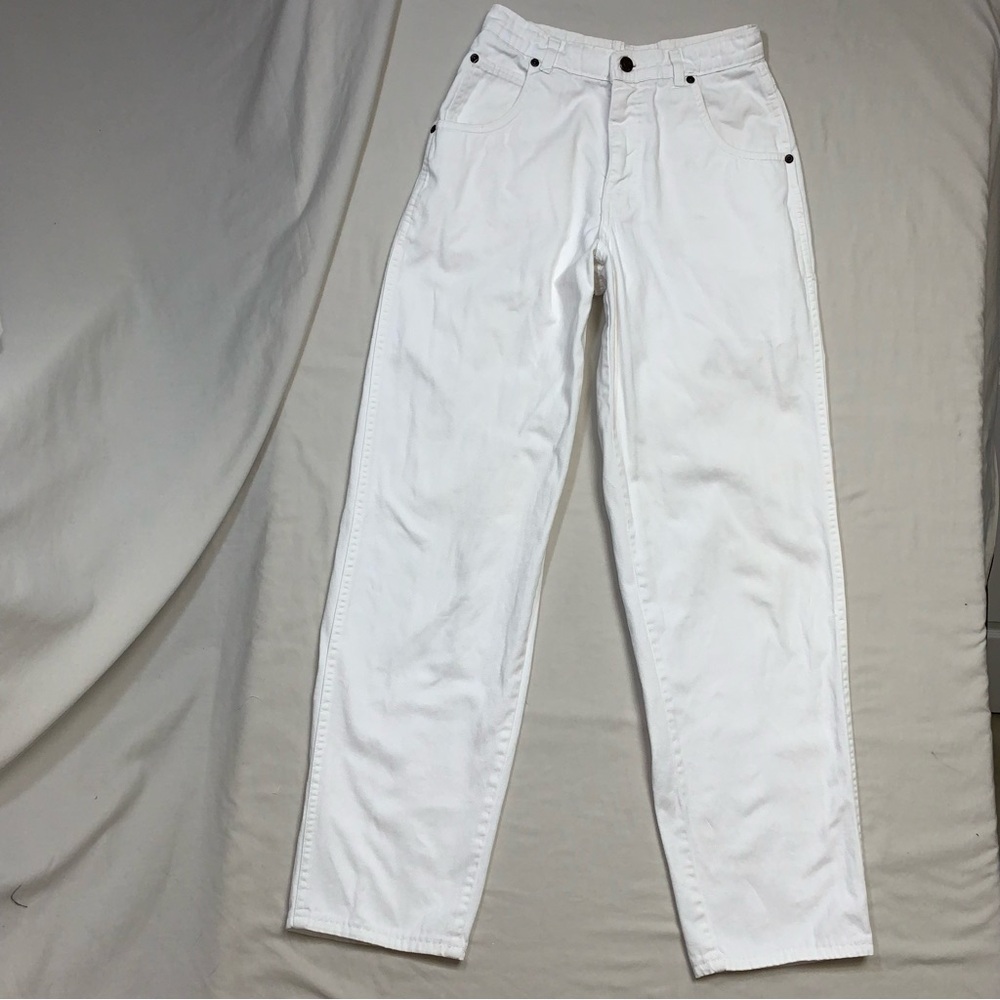 Vintage Calvin Klein CK White Jeans Women's 6 High Rise  Mom Pants Baggy Tapered